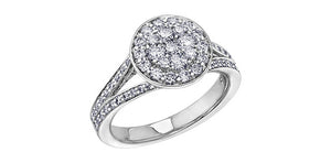 Ladies 14KT White Gold Diamond Estoria Engagement Ring (1.00TDW)