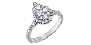 Ladies 14KT White Gold Diamond Estoria Engagement Ring (1.00TDW)