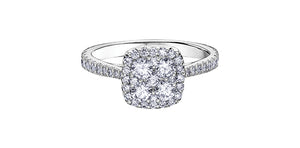 Ladies 14KT White Gold Diamond Estoria Engagement Ring (1.00TDW)