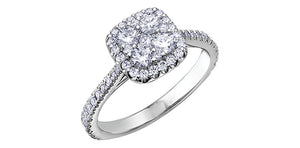 Ladies 14KT White Gold Diamond Estoria Engagement Ring (1.00TDW)