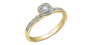 Ladies 10KT Yellow Gold Canadian Diamond Engagement Ring 1=0.035CAN 34=0.095CT