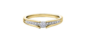 Ladies Engagement Ring 10KT Yellow & White  (0.10TDW)