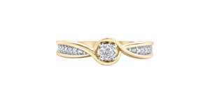 Engagement Ring 10KT Yellow & White Gold  (0.12TDW)