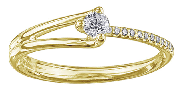Ladies Canadian Diamond Engagement Ring 10KT Yellow Gold