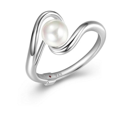 ELLE "CARAMEL" RHODIUM PLATED 6-6.5MM  RING