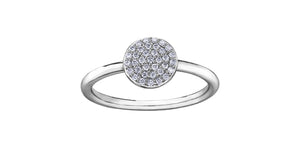 Ladies 10 Karat White Gold Diamond (0.15TDW) Stackable Ring