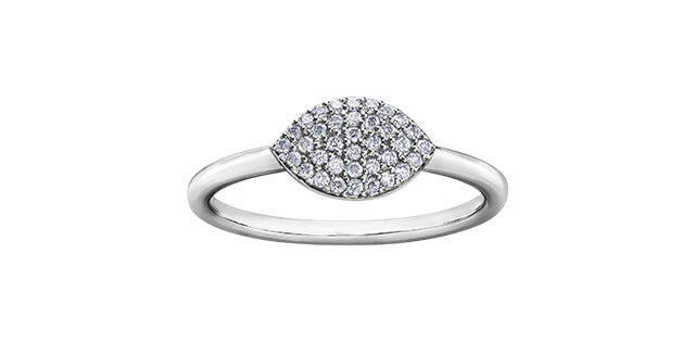 Ladies 10 Karat White Gold Diamond (0.15TDW) Stackable Ring
