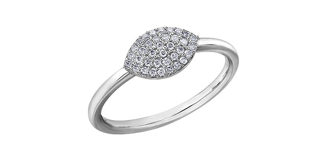 Ladies 10 Karat White Gold Diamond (0.15TDW) Stackable Ring