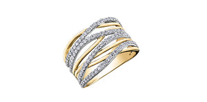 Ladies 10 Karat Yellow & White Gold Diamond (1.00TDW) Statement Ring