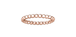 Ladies 10 Karat Rose Gold 2mm Stackable Beaded Ring