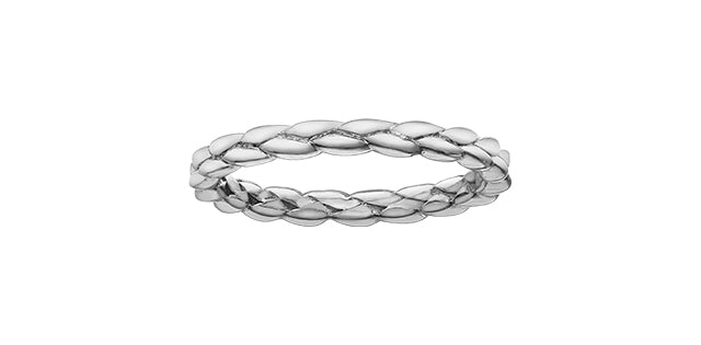 Ladies 10 Karat White Gold 2.2mm Stackable Braided Ring