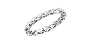 Ladies 10 Karat White Gold 2.2mm Stackable Braided Ring