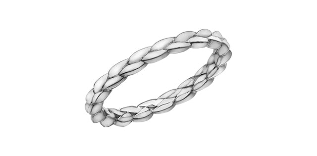 Ladies 10 Karat White Gold 2.2mm Stackable Braided Ring