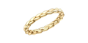 Ladies 10 Karat Yellow Gold 2.2mm Stackable Braided Ring