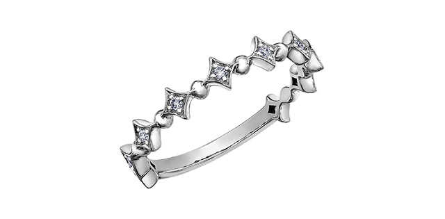 Ladies 10 Karat White Gold ChiChi Stackable Diamond (TDW 0.08CT) 3.8mm Ring