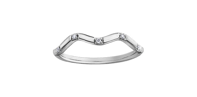 Ladies 10 Karat White Gold ChiChi Stackable Diamond (TDW 0.04CT) 1.8mm Ring