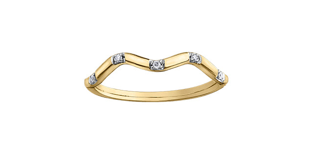 Ladies 10 Karat Yellow Gold ChiChi Stackable Diamond (TDW 0.04CT) 1.8mm Ring