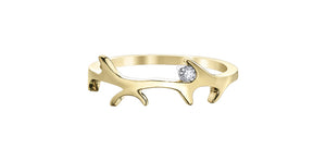 10KTY Antlers Canadian Diamond Ring (0.04TDW)