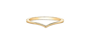 Ladies 10 Karat Yellow Gold 1mm Stackable V Ring