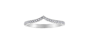 Ladies 10KT White Gold V Chichi Diamond Ring TDW 0.10CT