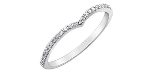 Ladies 10KT White Gold V Chichi Diamond Ring TDW 0.10CT