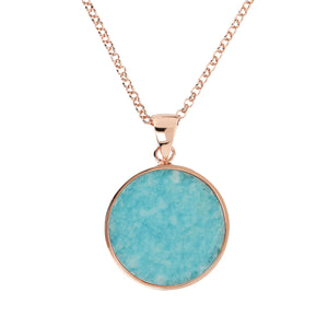 Bronzallure Alba Disc Amazonite Pendant - 47cm