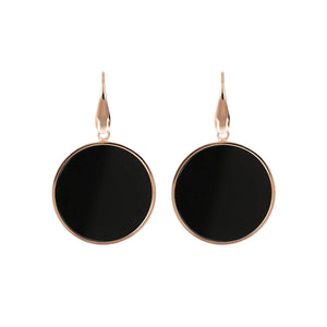 Bronzallure Alba Disc Black Onyx Dangle Earrings