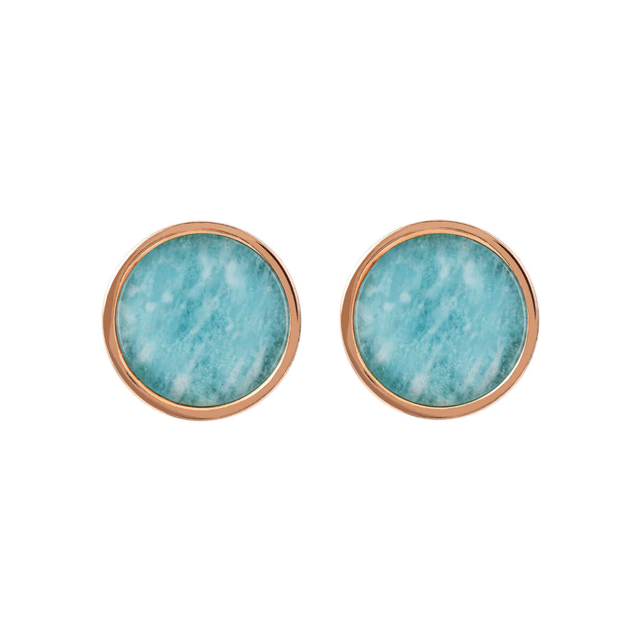 Bronzallure Alba Disc Amazonite Studs