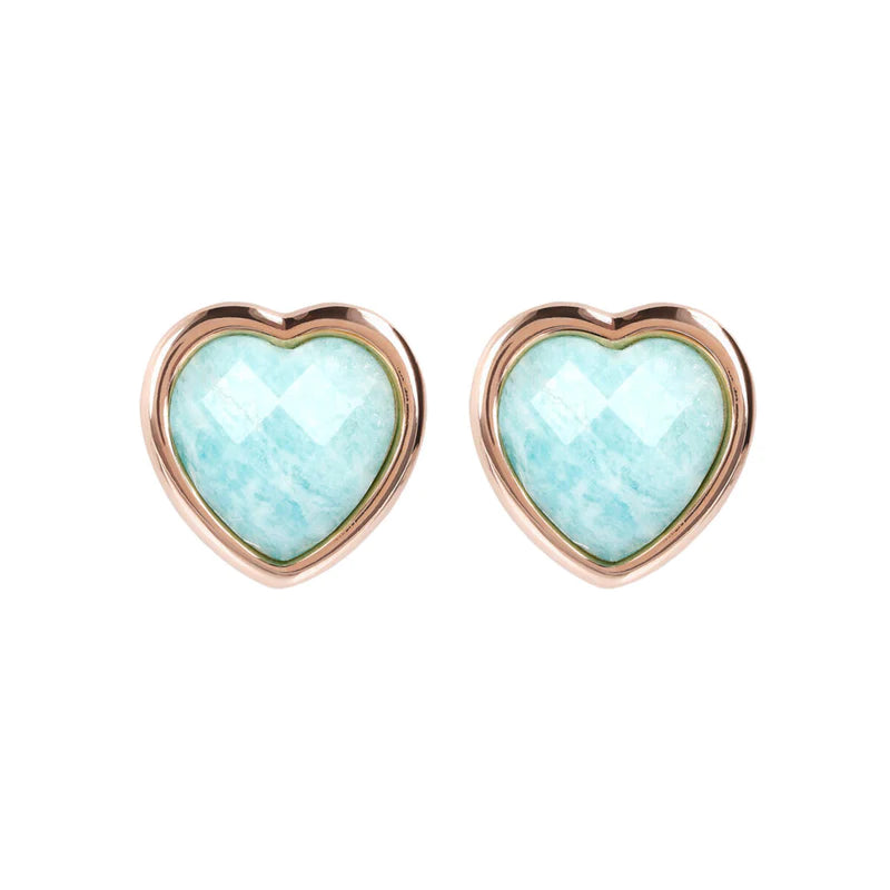 Bronzallure Heart Shaped  Turquoise - Amazon Studs