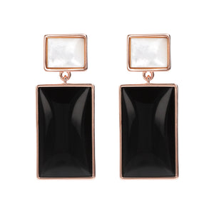 Bronzallure Black Onyx & MOP Dangle Earrings