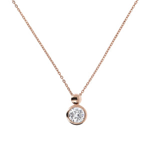Bronzallure Cubic Zirconia Round Pendant Necklace