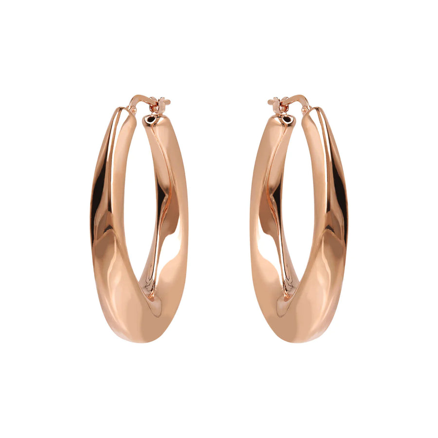Bronzallure Thick Twisted Hoop Earrings