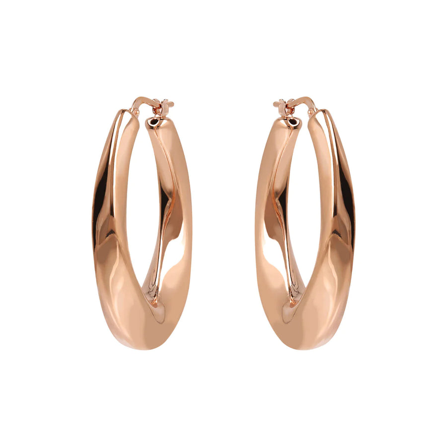 Bronzallure Thick Twisted Hoop Earrings