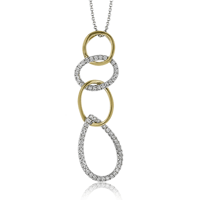 Ladies 14KT Yellow & White Gold Geometric Pendant With Chain (0.38TDW)