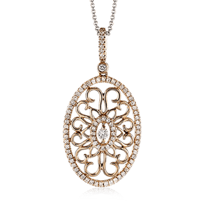 Ladies 14KT Rose & White Gold Diamond Vintage Vixen Necklace (0.30TDW)