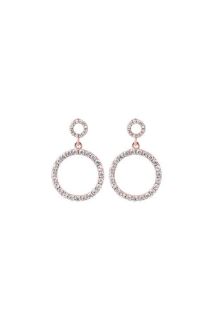Bronzallure Golden Rose/18KT Plated Dangle CZ Earrings