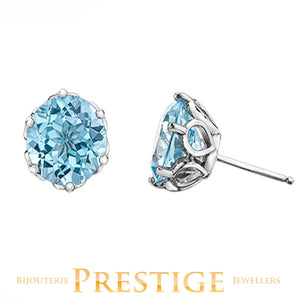 BLUE TOPAZ 10KT STUDS