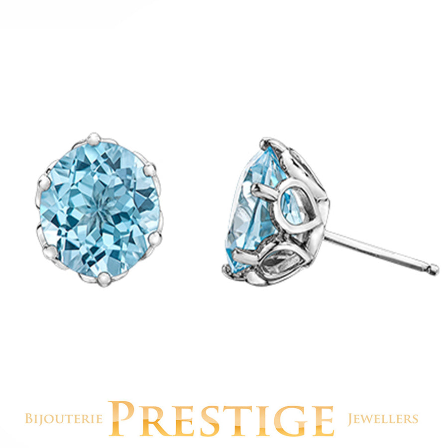 BLUE TOPAZ 10KT STUDS