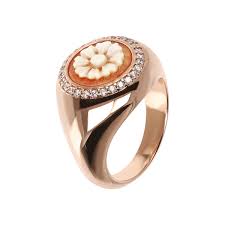 Bronzallure Cameo & CZ Ring Size 18