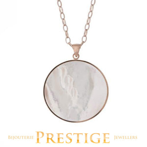 BRONZALLURE ALBA PEARL DISC PENDANT