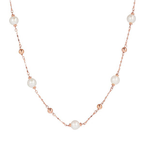 Bronzallure Freshwater Pearl Station Necklace